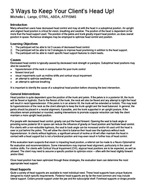 Positioning the Head ISS Paper