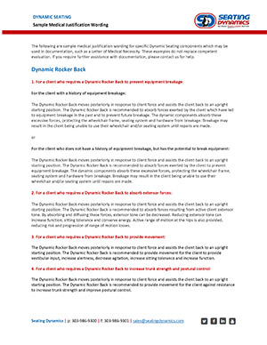 Seating Dynamics Medical Justifications