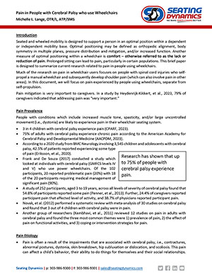 seating dynamics pain in people using wheelchairs 2023
