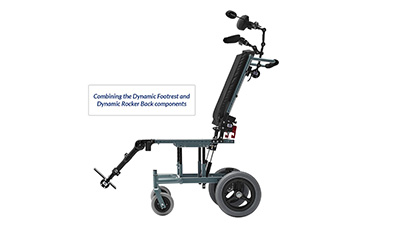 Seating Dynamics Combined Dynamic Back Foot Components for Wheelchair Movement