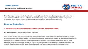 Seating Dynamics Medical Justifications