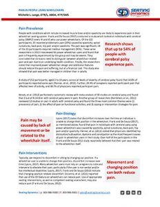 Seating Dynamics Pain in People Using Wheelchairs