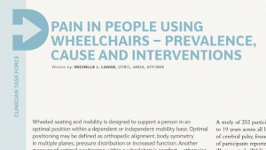 Pain in People Using Wheelchairs Article Screenshot