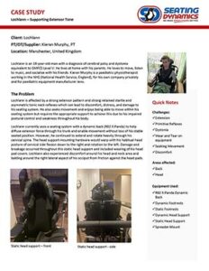 seating dynamics case study lochlann supporting extensor tone