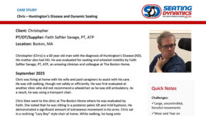 seating dynamics case study chris huntington's disease