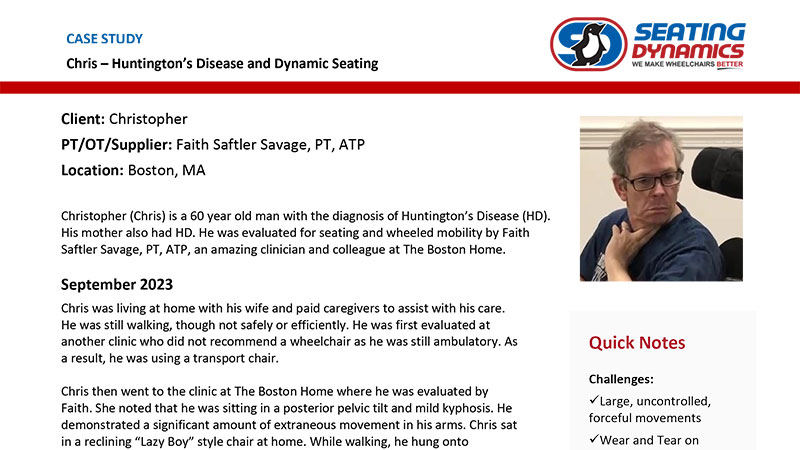 seating dynamics case study chris huntington's disease